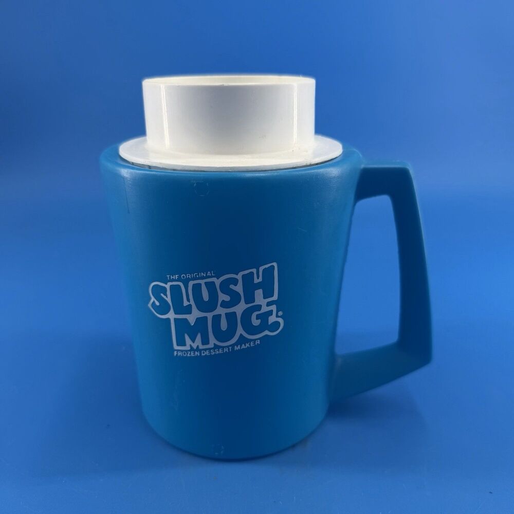 Vintage Glacierware The Original Slush Mug Frozen Dessert Maker Blue Plastic